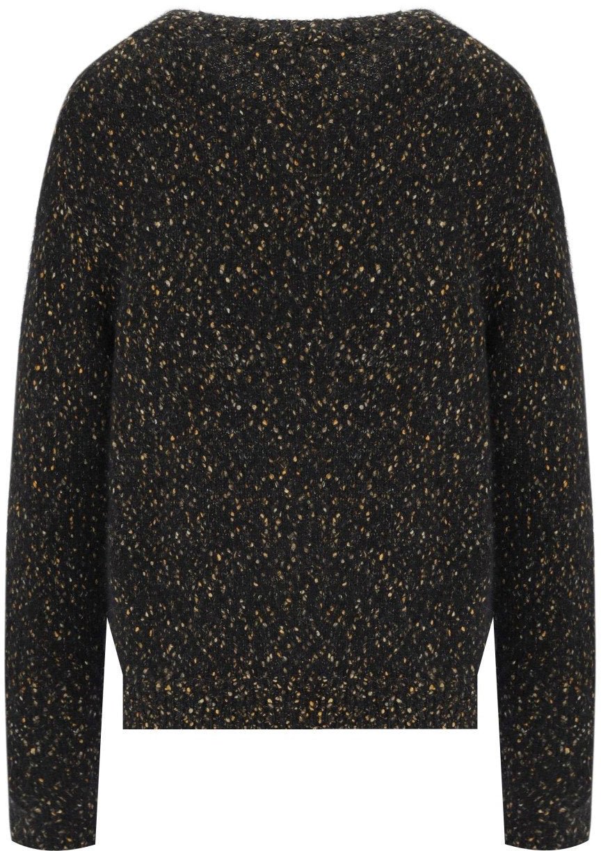 Ganni GANNI MELANGE CREWNECK JUMPER Zwart
