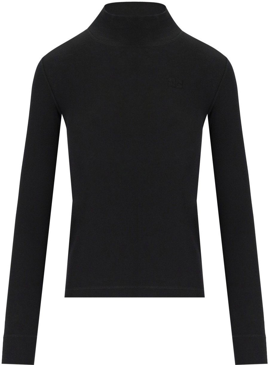 Ganni GANNI RIBBED TURTLENECK SWEATER Zwart