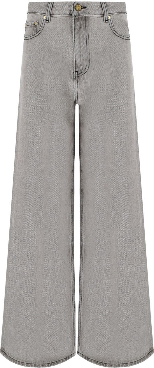 Ganni GANNI FUTURE GREY WIDE LEG JEANS Grijs