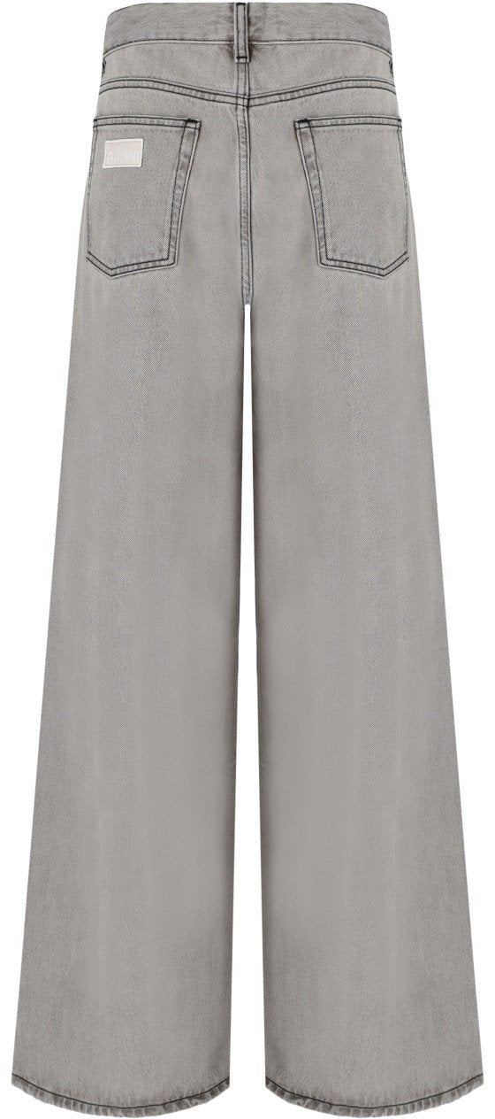 Ganni GANNI FUTURE GREY WIDE LEG JEANS Grijs