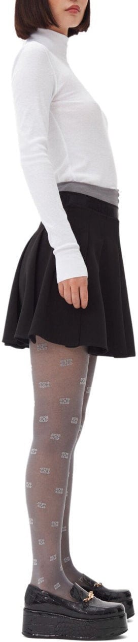 Ganni GANNI PLEATED MINI SKIRT Zwart