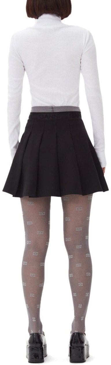 Ganni GANNI PLEATED MINI SKIRT Zwart