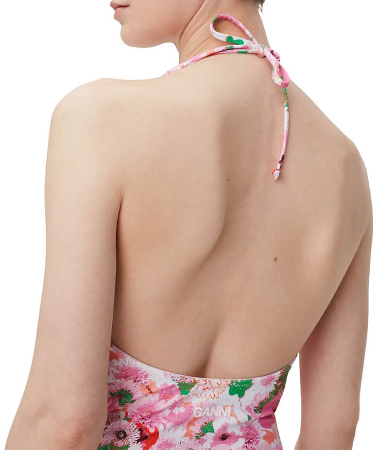 Ganni GANNI FLORAL SWIMSUIT Roze