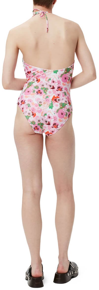 Ganni GANNI FLORAL SWIMSUIT Roze