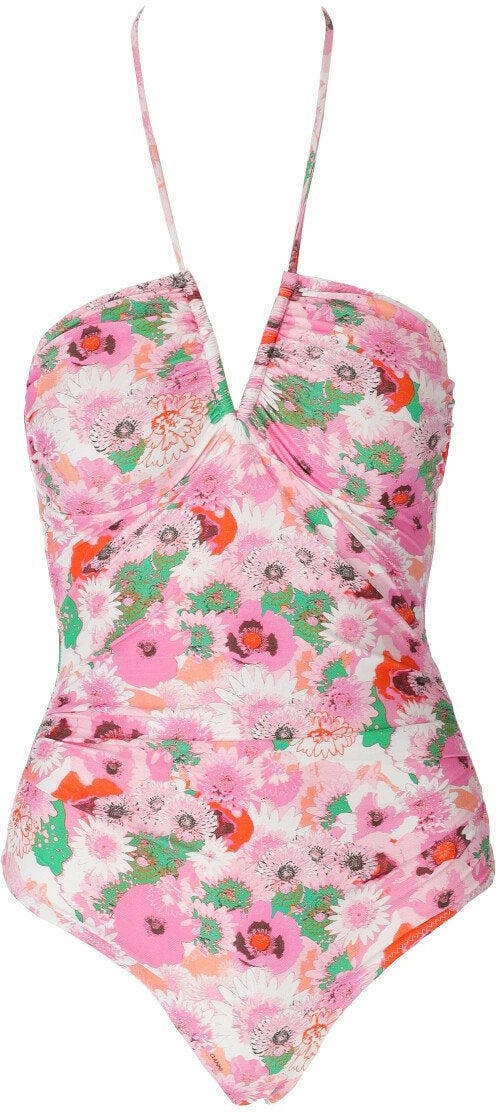 Ganni GANNI FLORAL SWIMSUIT Roze