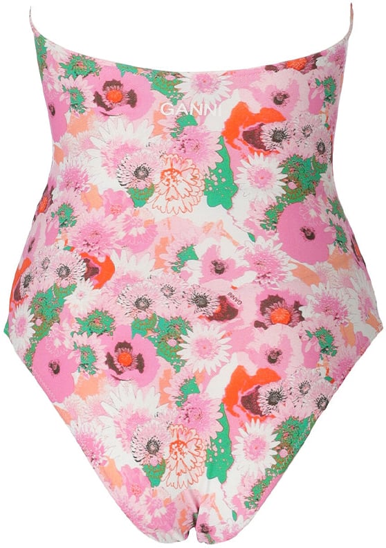 Ganni GANNI FLORAL SWIMSUIT Roze