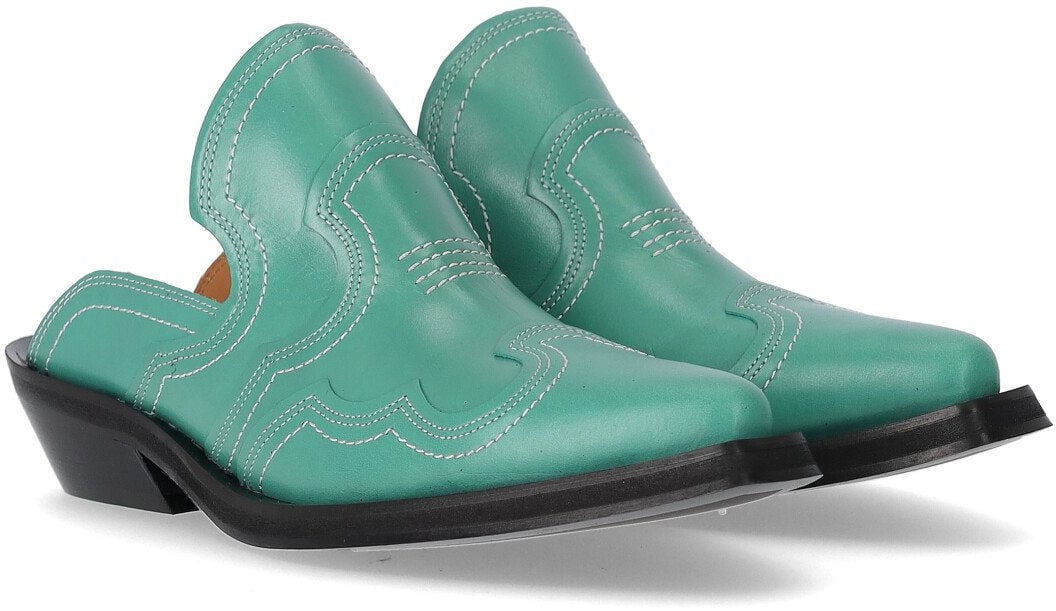 Ganni GANNI WESTERN MULE Groen