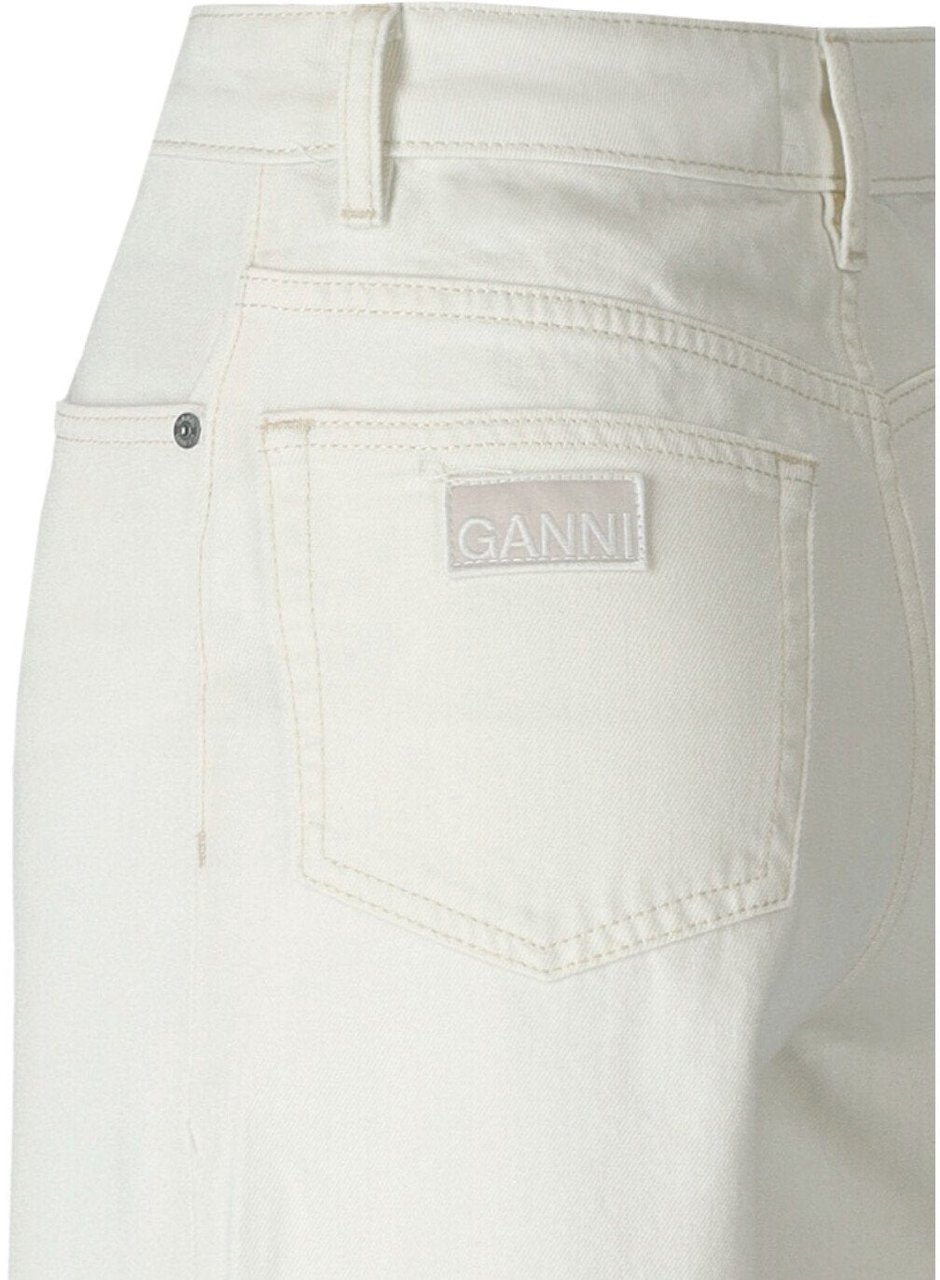 Ganni GANNI CROPPED JEANS Wit