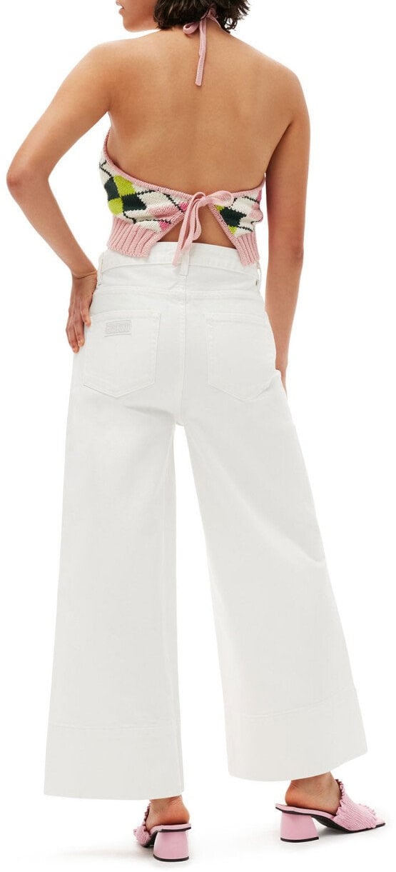 Ganni GANNI CROPPED JEANS Wit