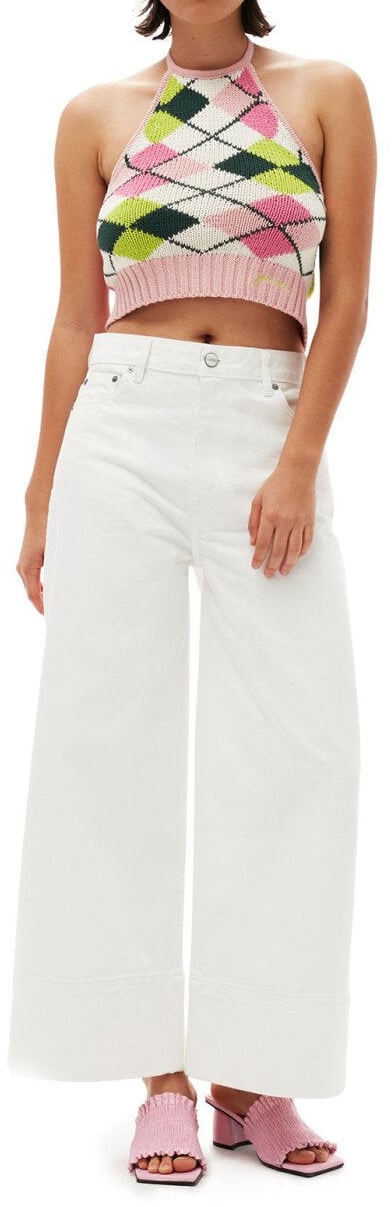 Ganni GANNI CROPPED JEANS Wit