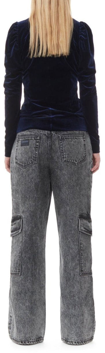 Ganni GANNI VELVET TOP Blauw