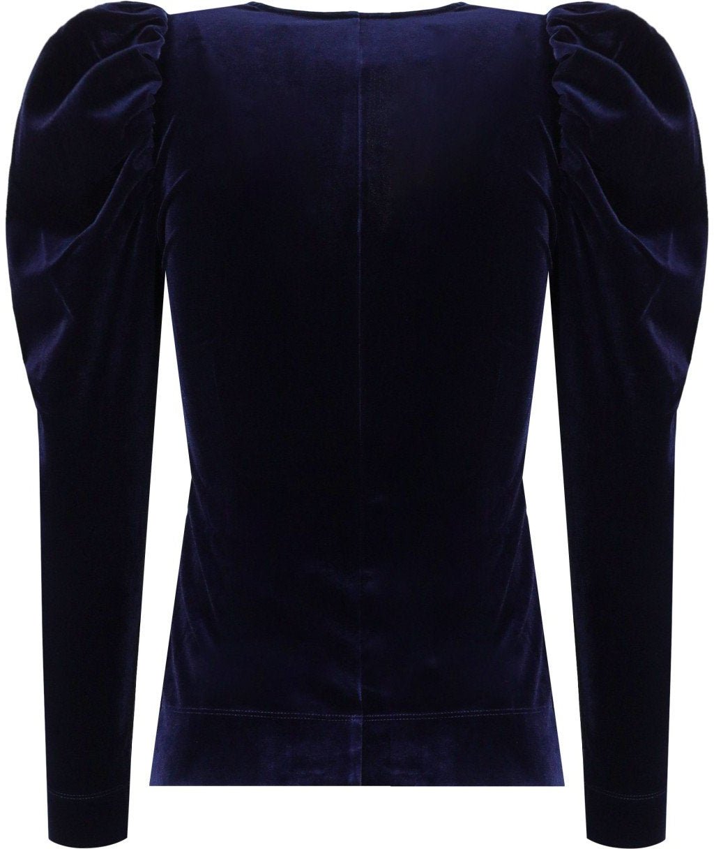 Ganni GANNI VELVET TOP Blauw