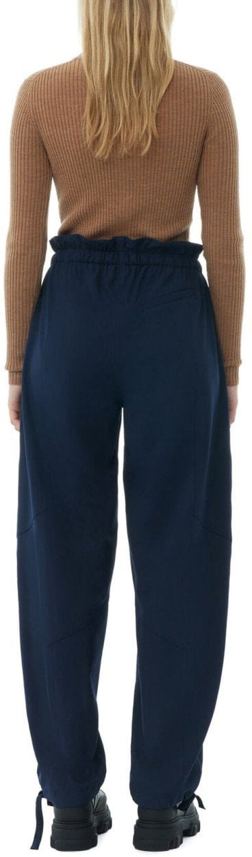 Ganni GANNI DRAWSTRING PANTS Blauw