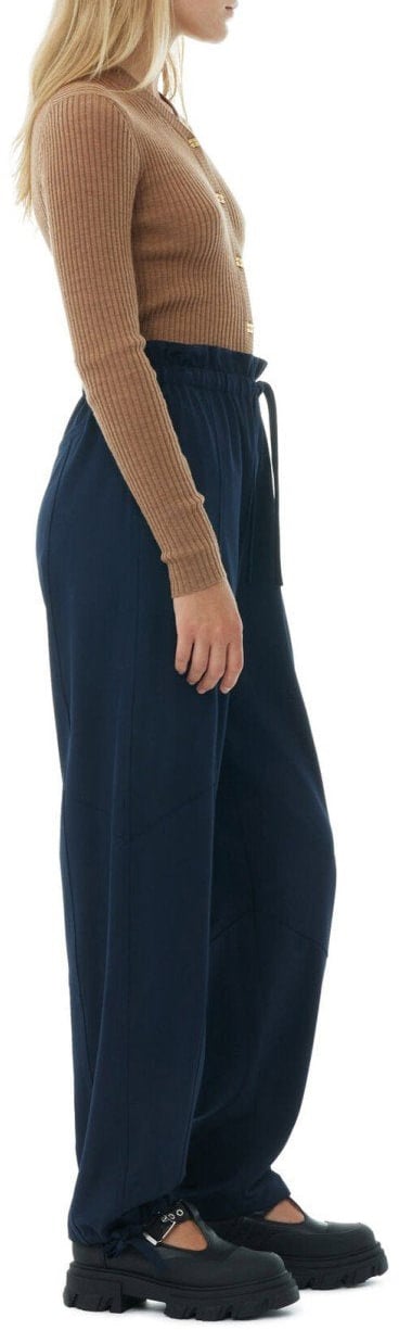 Ganni GANNI DRAWSTRING PANTS Blauw