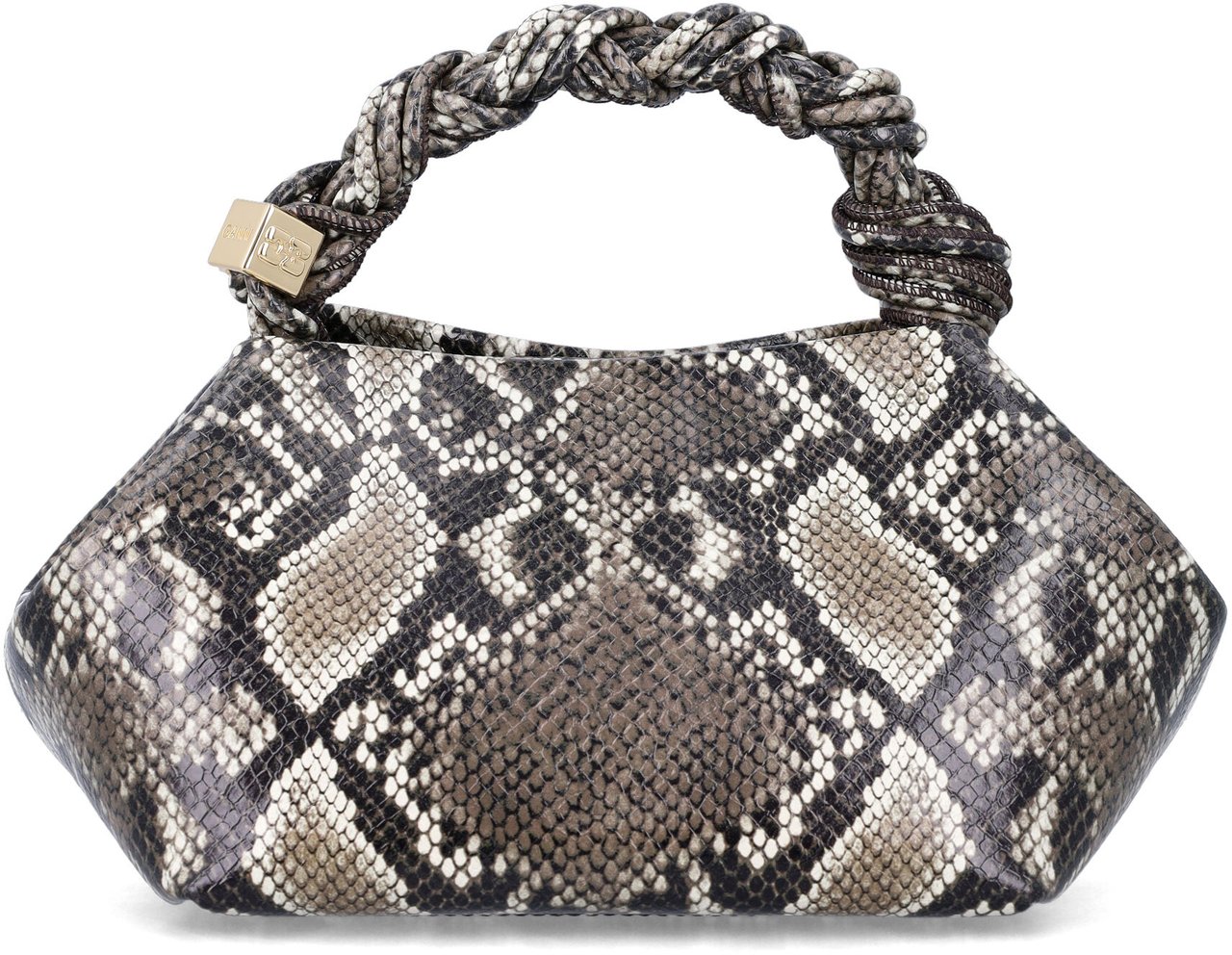 Ganni GANNI BOU HANDBAG WITH PYTHON PRINT Groen