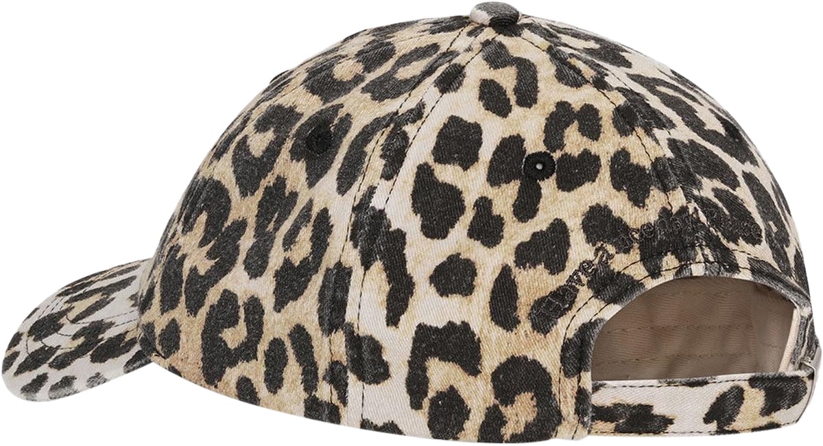 Ganni Dames Cap Hat Leopard Beige