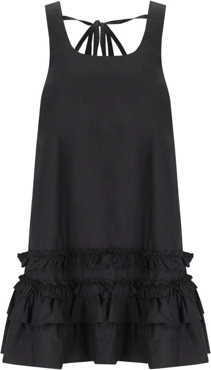 Ganni GANNI RUFFLED DRESS Zwart