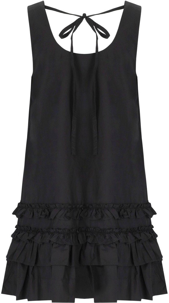 Ganni GANNI RUFFLED DRESS Zwart