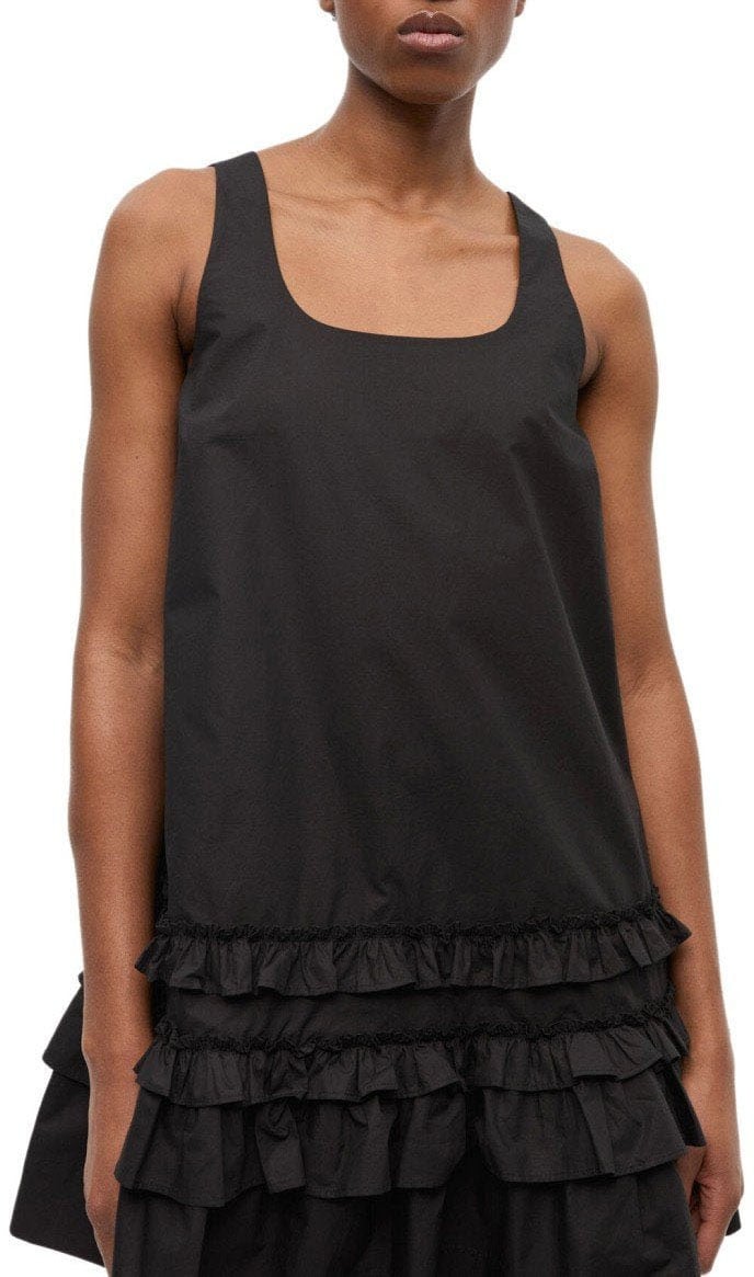 Ganni GANNI RUFFLED DRESS Zwart