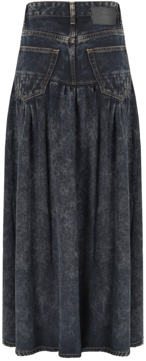 Ganni GANNI WASHED DENIM SKIRT Zwart