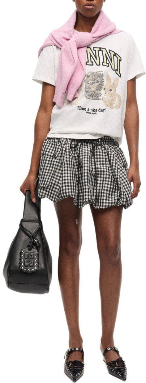 Ganni GANNI ANIMALS T-SHIRT Wit