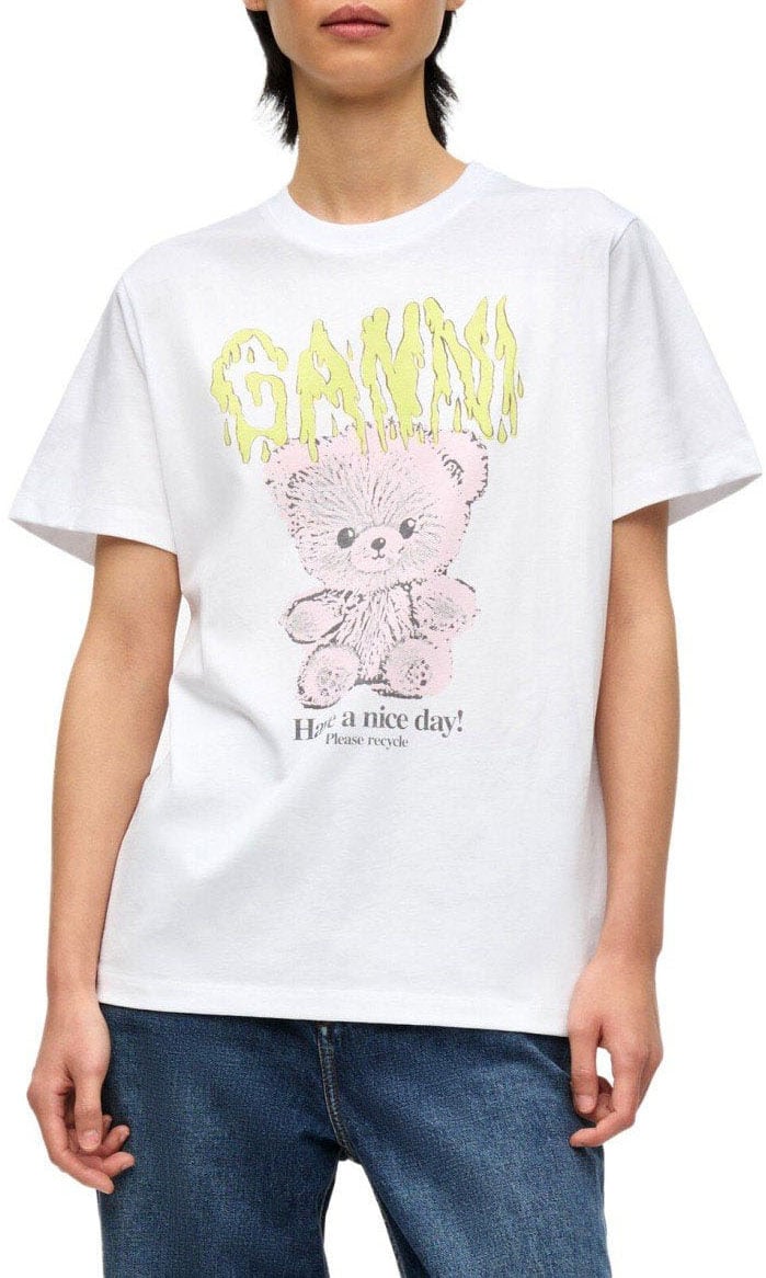 Ganni GANNI TEDDY T-SHIRT Wit