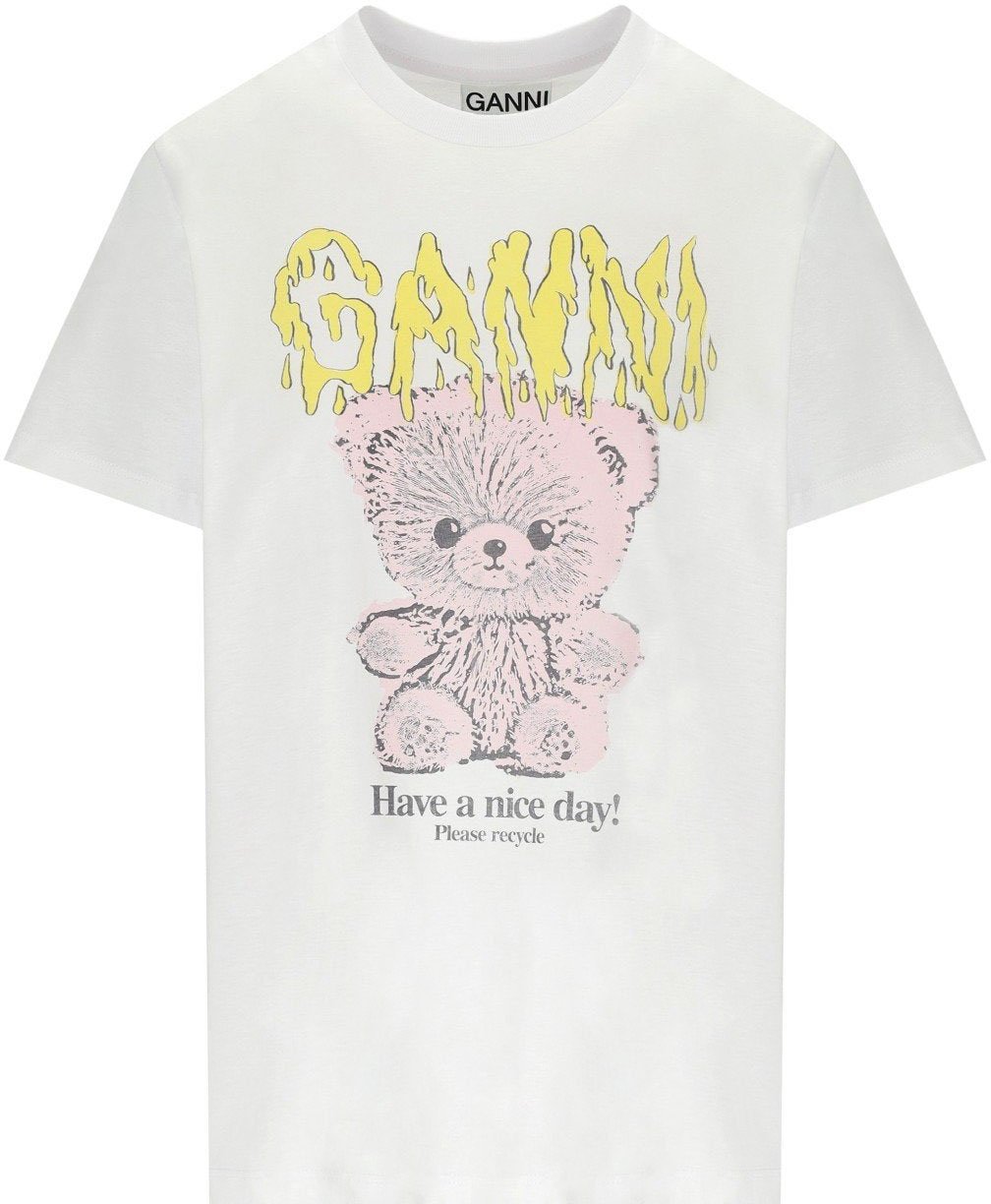 Ganni GANNI TEDDY T-SHIRT Wit