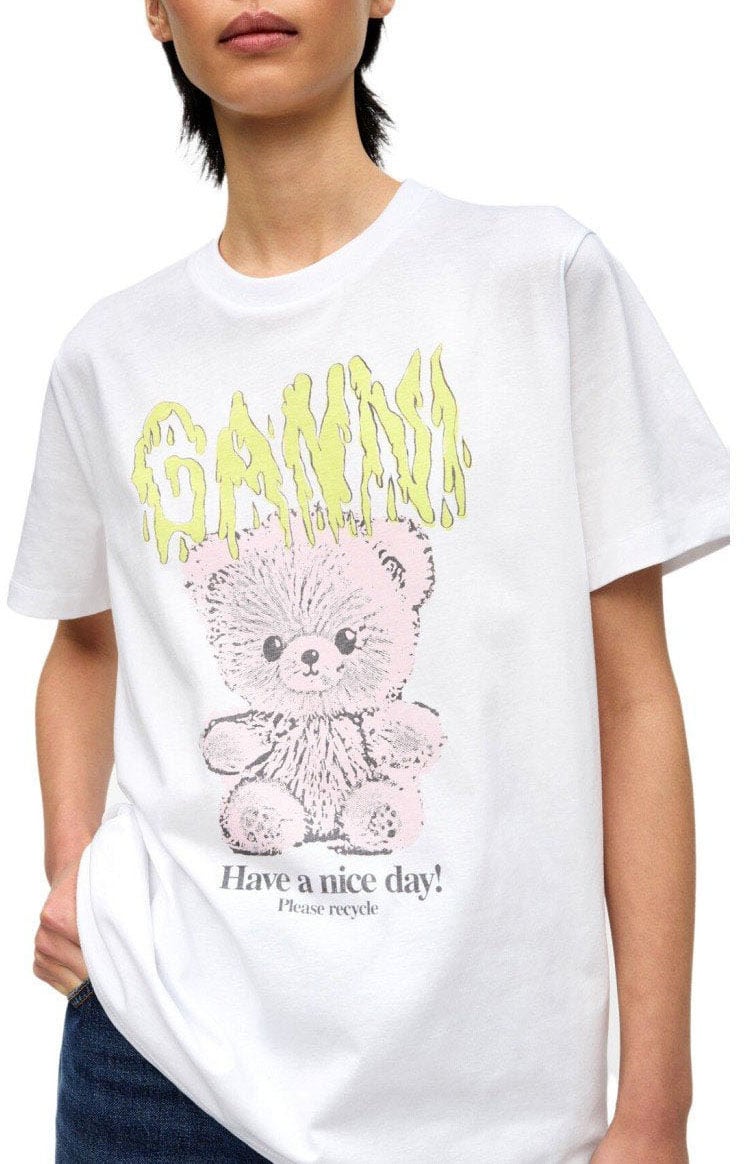Ganni GANNI TEDDY T-SHIRT Wit