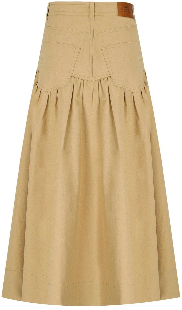 Ganni GANNI MIDI SKIRT Beige
