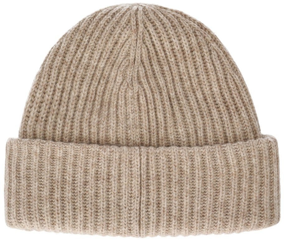 Ganni GANNI OVERSIZE RIBBED BEANIE Beige
