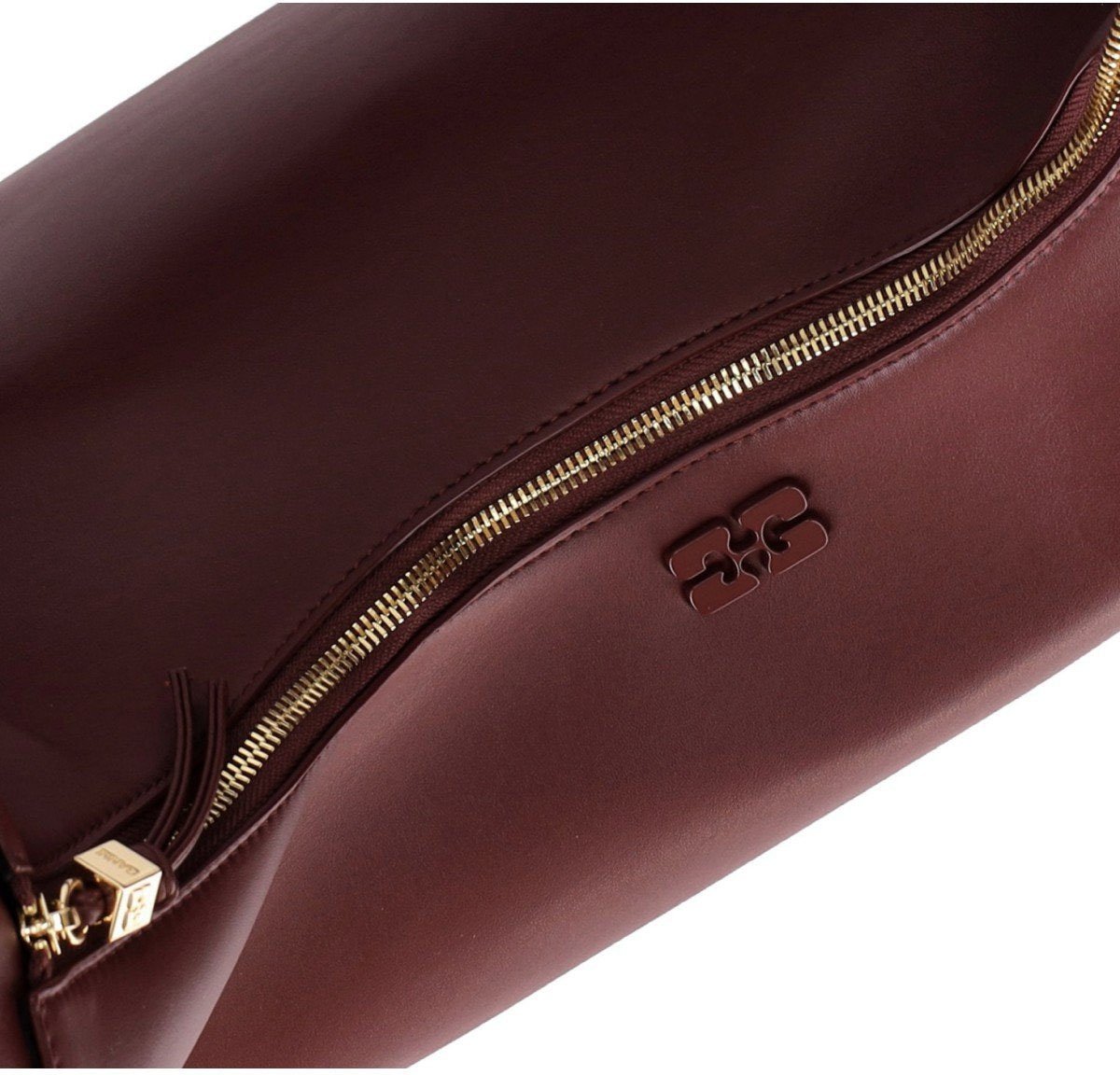 Ganni GANNI BURGUNDY MEDIUM HOBO BAG Rood