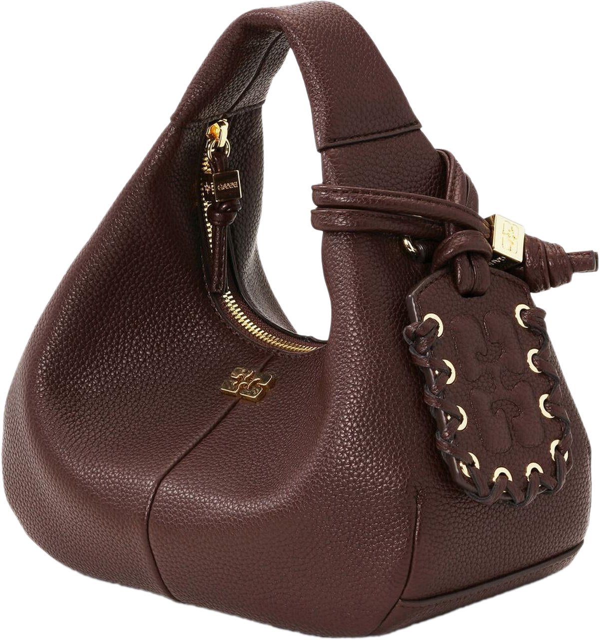 Ganni Dames Hobo Mini Grained Bruin