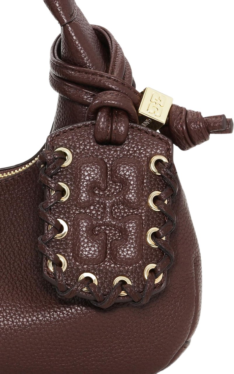 Ganni Dames Hobo Mini Grained Bruin