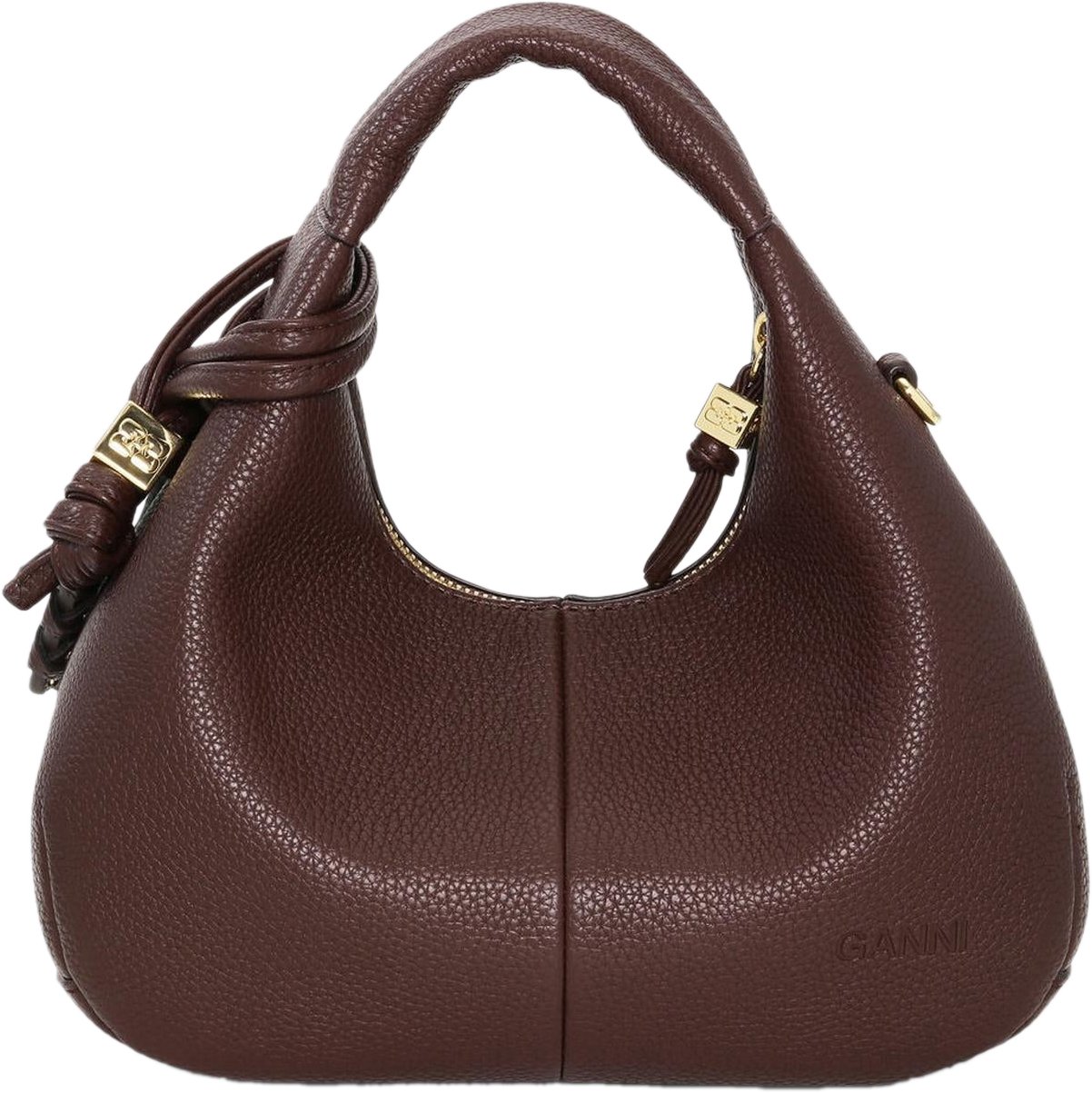 Ganni Dames Hobo Mini Grained Bruin