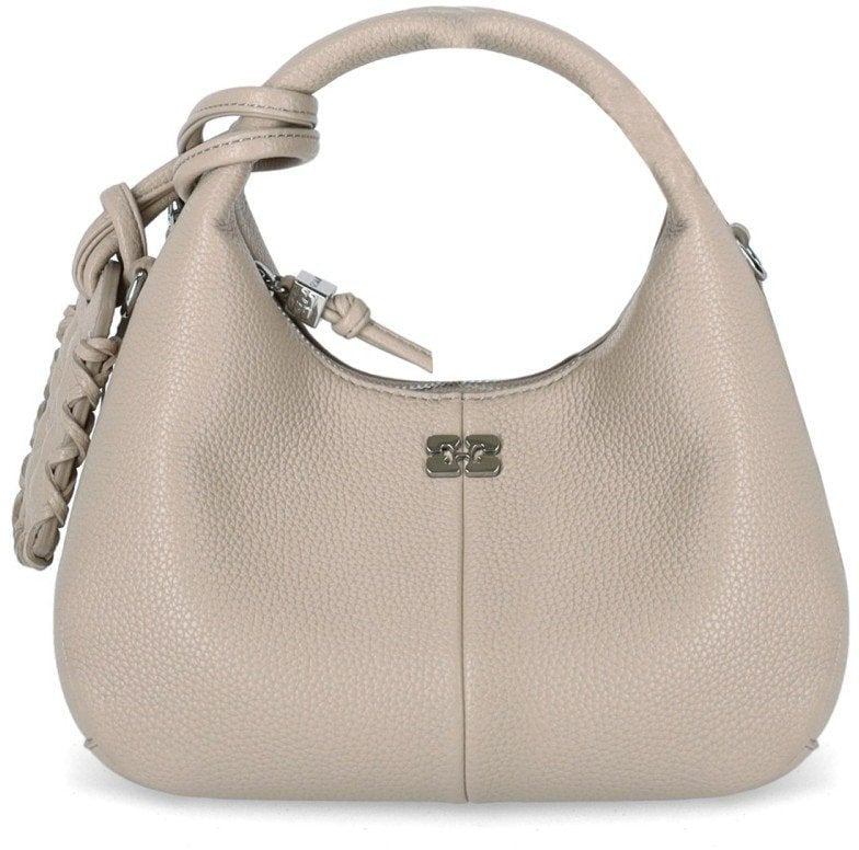 Ganni Dames Hobo Mini Grained Beige