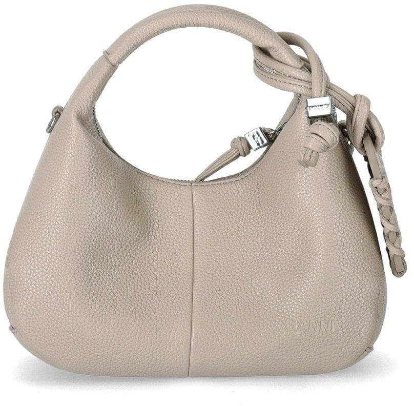Ganni GANNI HOBO MINI WHITE PEPPER BAG Beige