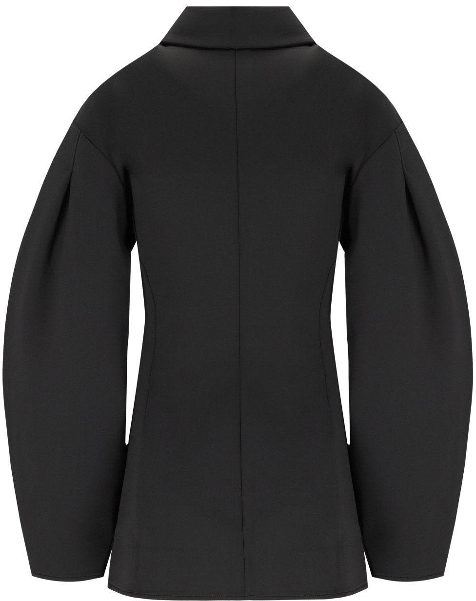 Ganni GANNI SINGLE-BREASTED SCUBA BLAZER Zwart