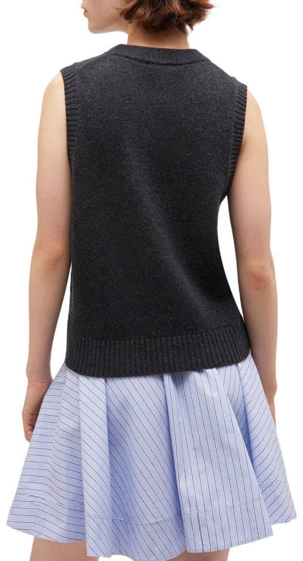 Ganni GANNI FLOWERS GREY VEST Grijs