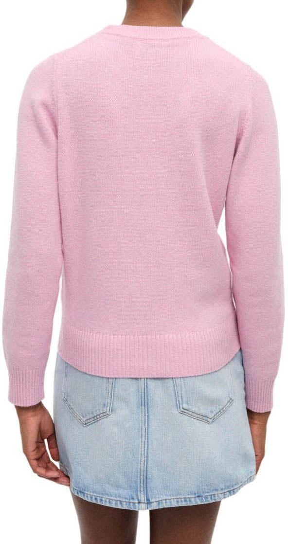 Ganni GANNI POODLE CREWNECK JUMPER Roze
