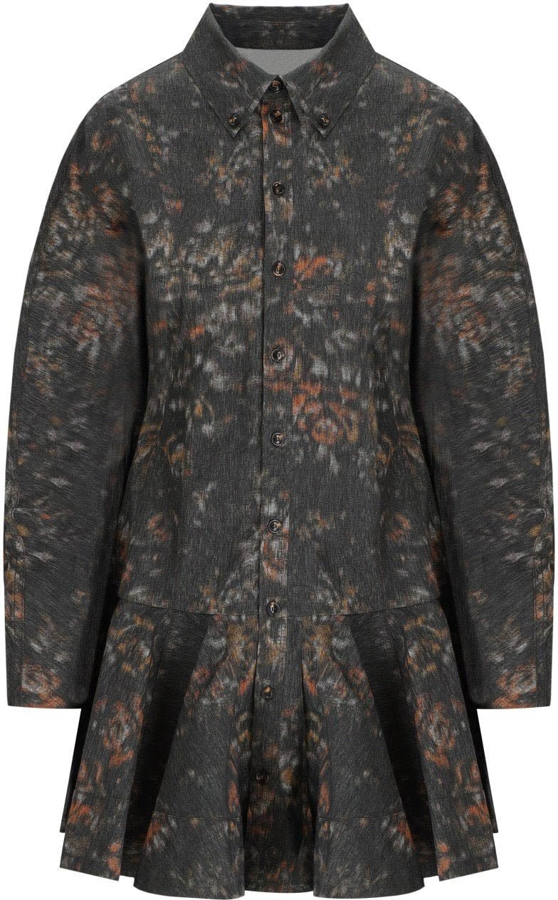 Ganni GANNI PHANTOM FLORAL DRESS Grijs