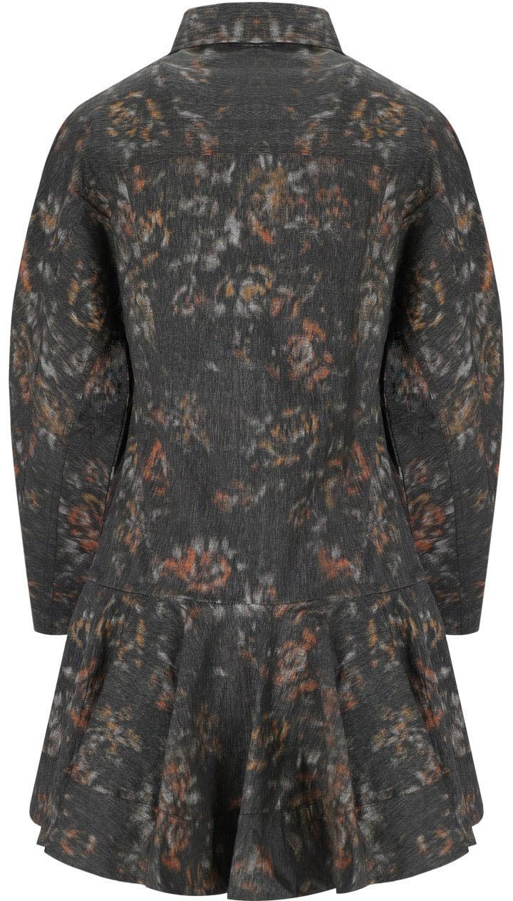 Ganni GANNI PHANTOM FLORAL DRESS Grijs