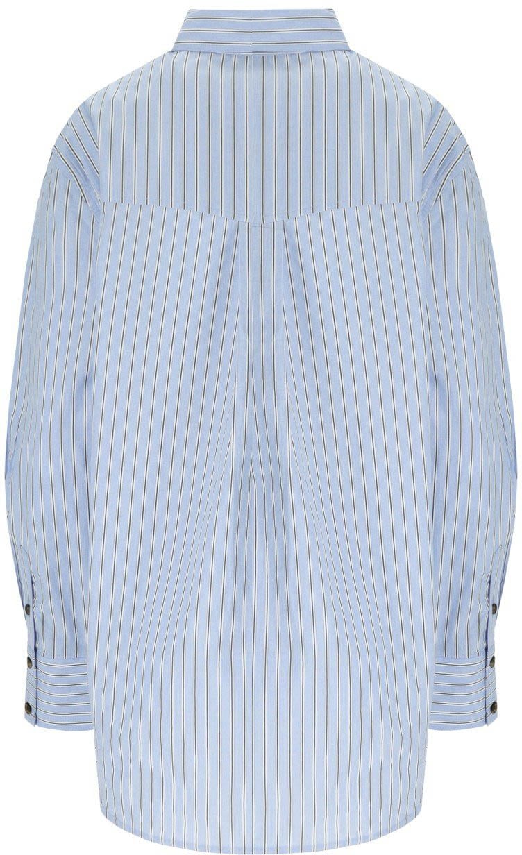 Ganni GANNI FLOWERS LIGHT BLUE SHIRT Lichtblauw