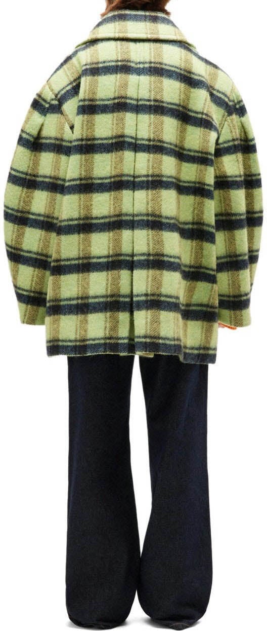 Ganni GANNI LIME SHERBET DOUBLE-BREASTED COAT Groen