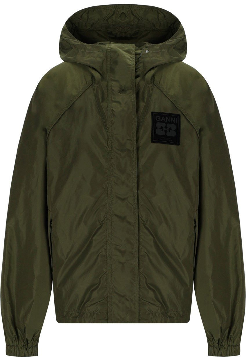 Ganni GANNI HOODED JACKET Groen