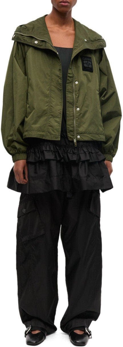 Ganni GANNI HOODED JACKET Groen