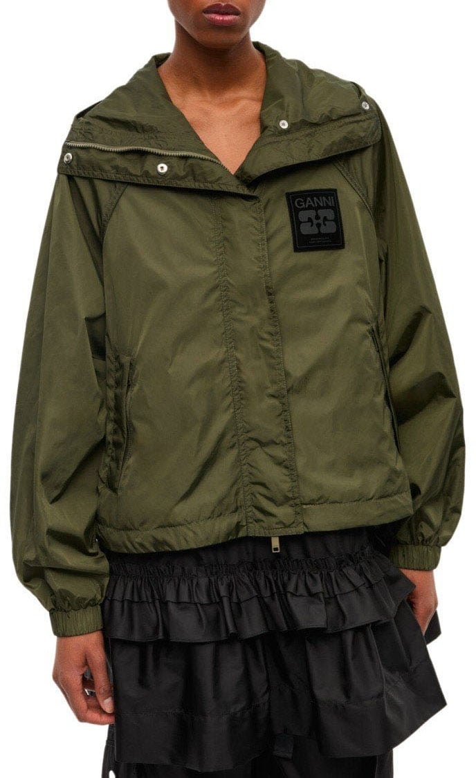 Ganni GANNI HOODED JACKET Groen