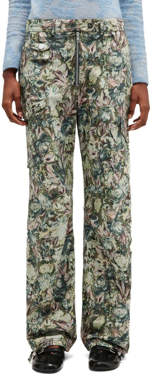 Ganni GANNI JADEITE TWILL PANTS Groen