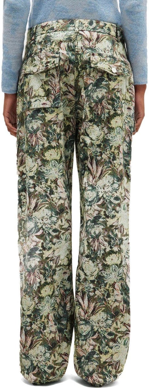Ganni GANNI JADEITE TWILL PANTS Groen