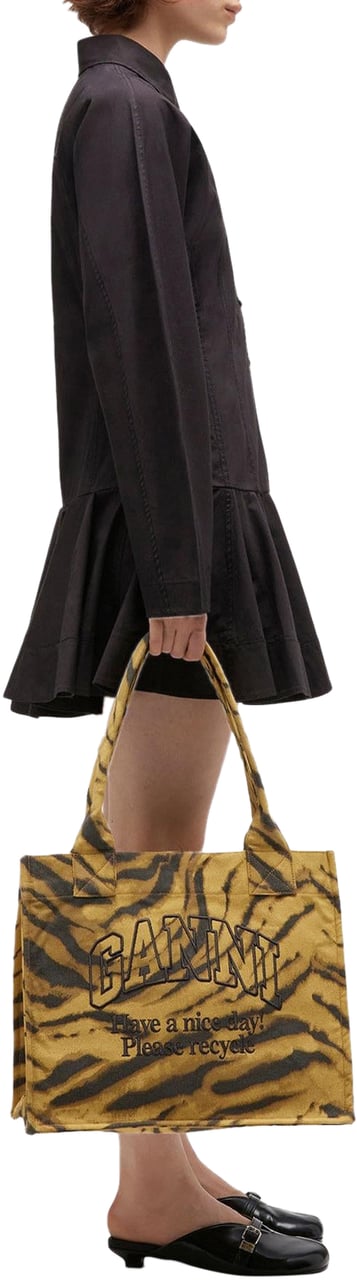 Ganni Dames Large Easy Shopper Neutraal