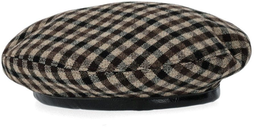Ganni GANNI COFFEE CHECK BERET Bruin